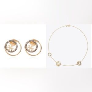 Tory Burch Miller Rings Logo  Necklace and Earrings Set